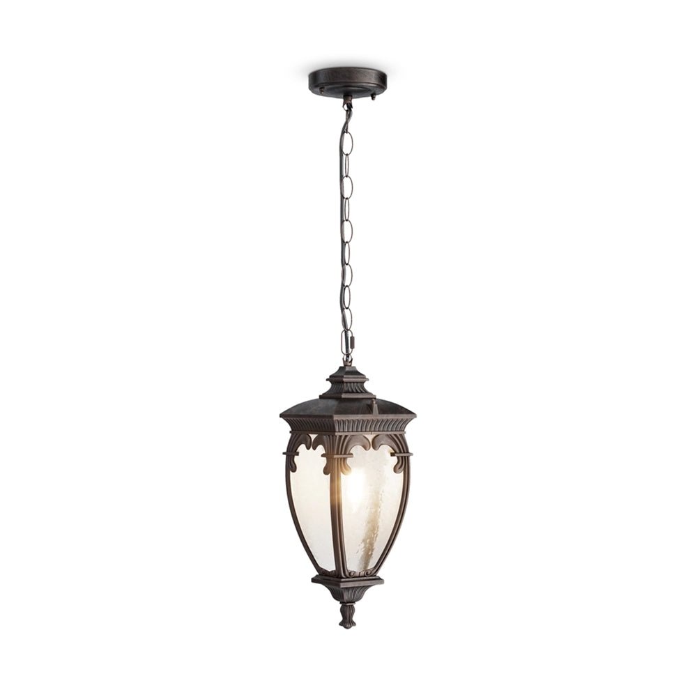 Sospensione Da Esterno Classica Alluminio Bronzo 1 Luce E27 60W Ip44