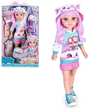 Nancy Catwaii, bambola stile Kawaii Giapponese, abbigliamento e accessori ispirati ai gattini, con pettine per mesches,