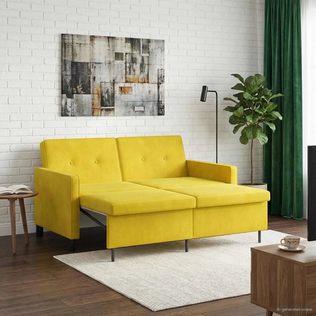 Divano letto Giallo Tessuto 42033359