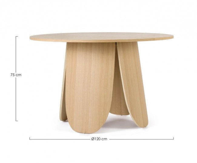 Tavolo Rotondo Legno Marrone Moderno da Interno 120 cm - SKYE