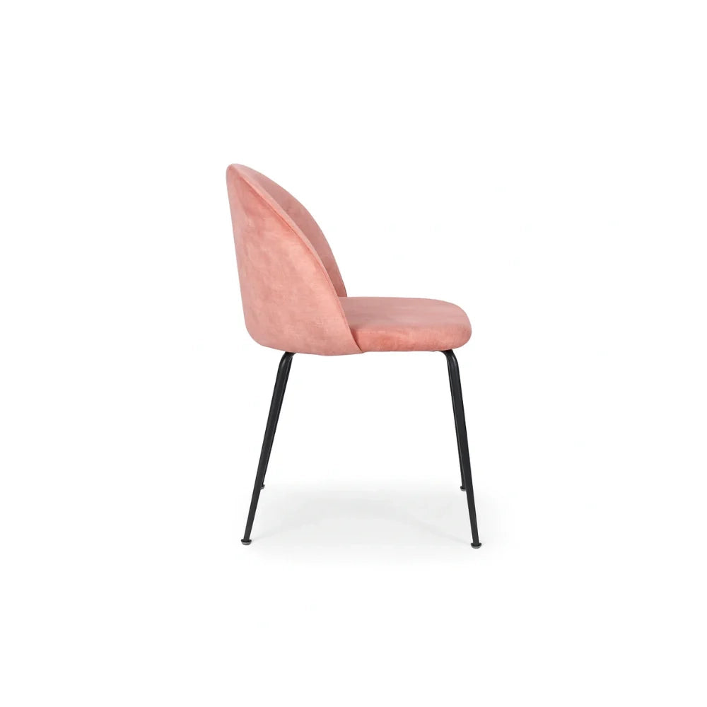 Cipro, Set di 2 sedie in velluto Rosa (45cm X 55cm H.79cm) | Duzzle