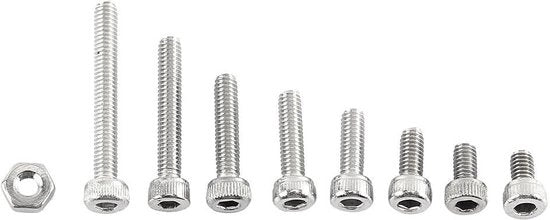 Assortimento Viti M2.5 x 4/5/6/8/10/12/16/20mm in Acciaio Inox A2 - 300 Pezzi - Viti a 6 Viti - Testa a Sfera .