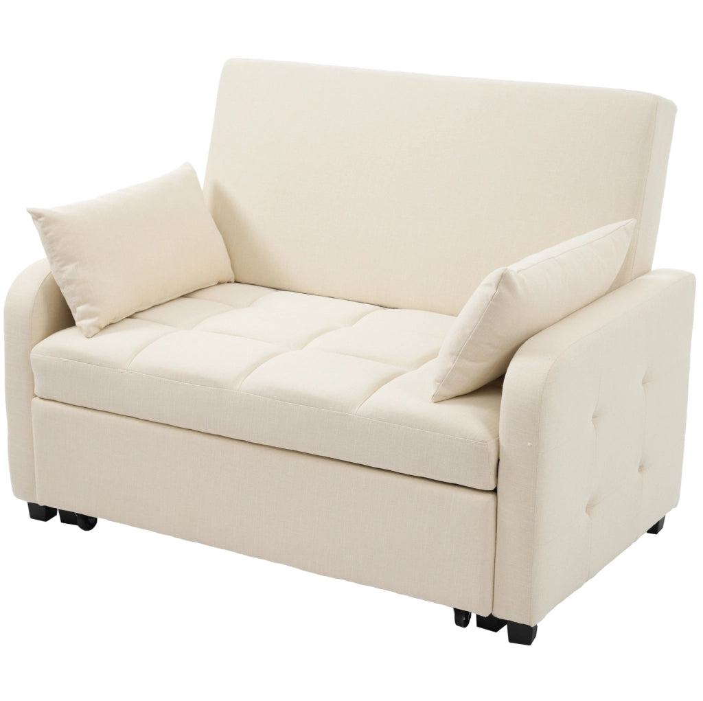 Divano letto pieghevole beige con schienale reclinabile