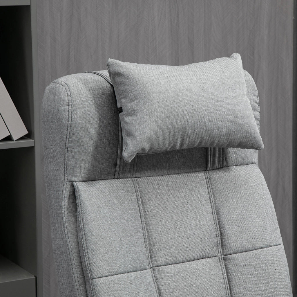 Sedia da ufficio ergonomica grigio chiaro con poggiatesta