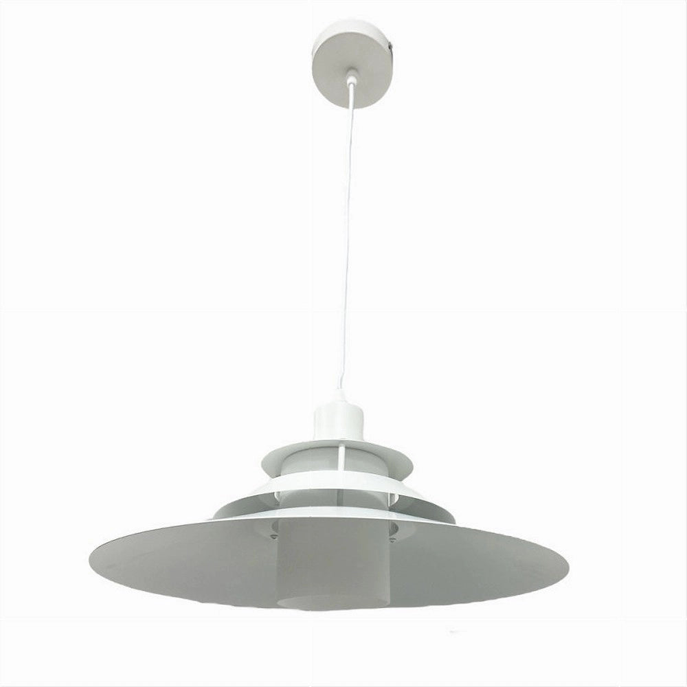 Trade Shop - Lampadario A Sospensione Industriale E27 Lampada Pendente Vintage Retrò Lp-88 - Bianco