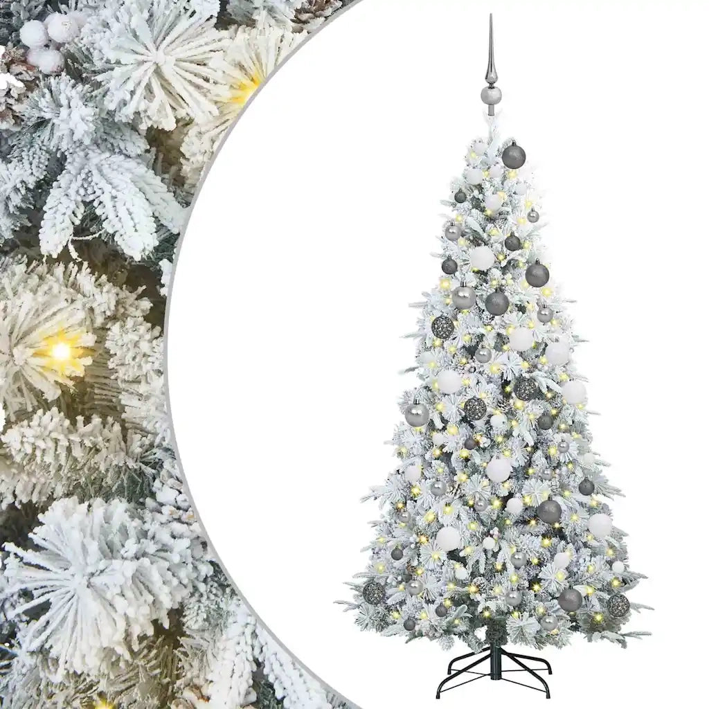 Albero di Natale Artificiale con Rami Pieghevoli Bianco 180 cm
