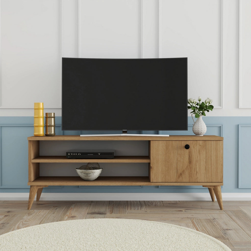 Porta TV in legno "Retro" - 120 x 29 x 44 cm - Beige
