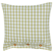 Cuscino decorativo a quadretti verde oliva e bianco con bottoni 45 x 45 cm soggiorno camera da letto