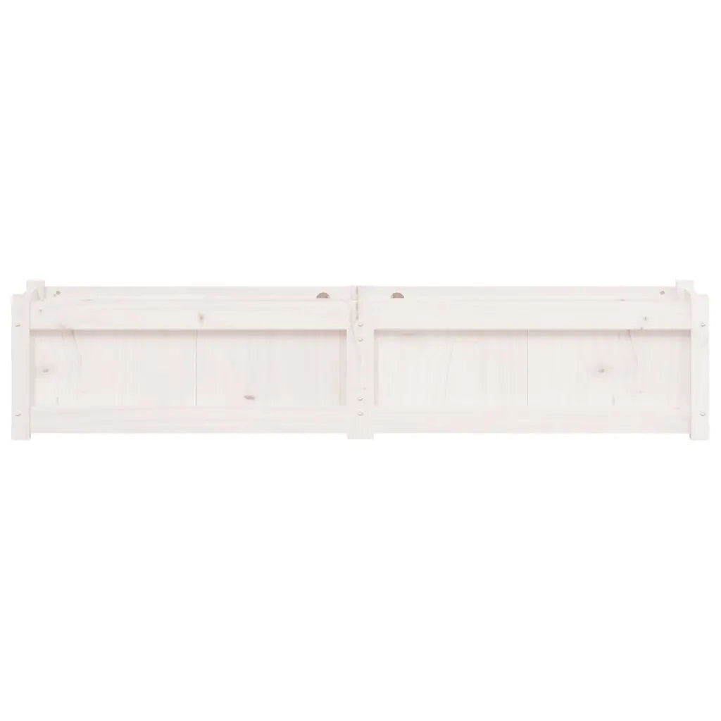 Fioriera da Giardino-Vaso da Esterno Bianca 150x31x31 cm Legno Massello di Pino