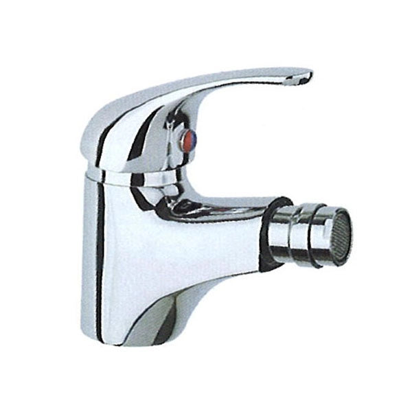 Miscelatore bidet ASTRA monocomando monoforo, con astina e piletta di scarico. Cartuccia a dischi ceramici ad alta resistenza. Aeratore snodato. Fornito di 2 tubi flessibili di alimentazione cm. 30, fil. 3/8" F.