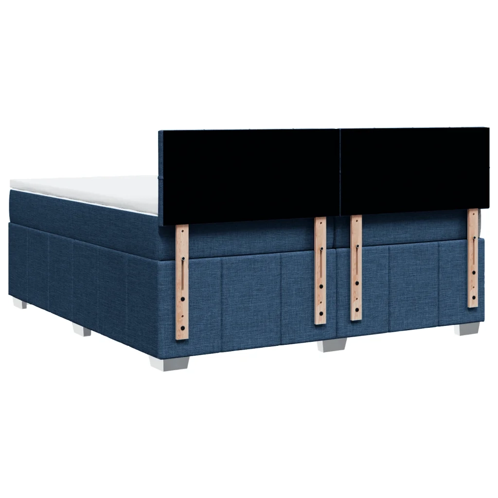 Giroletto a Molle con Materasso Blu 200x200 cm in Tessuto 3287181