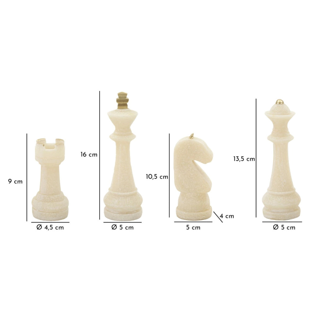 Scultura Scacchi 6, Bianco, Poliresina, 4,4x4,4x10,3 cm