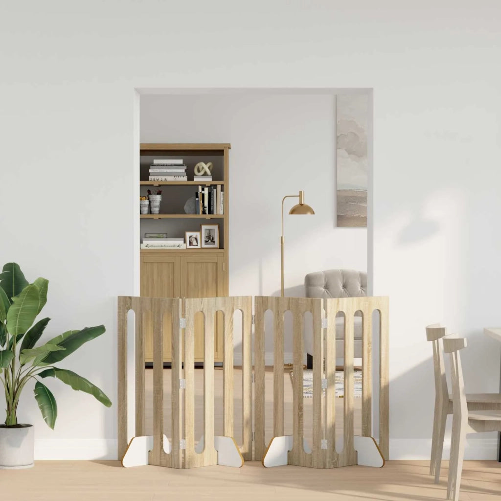 Recinto pieghevole per animali 4 pcs Rovere Sonoma