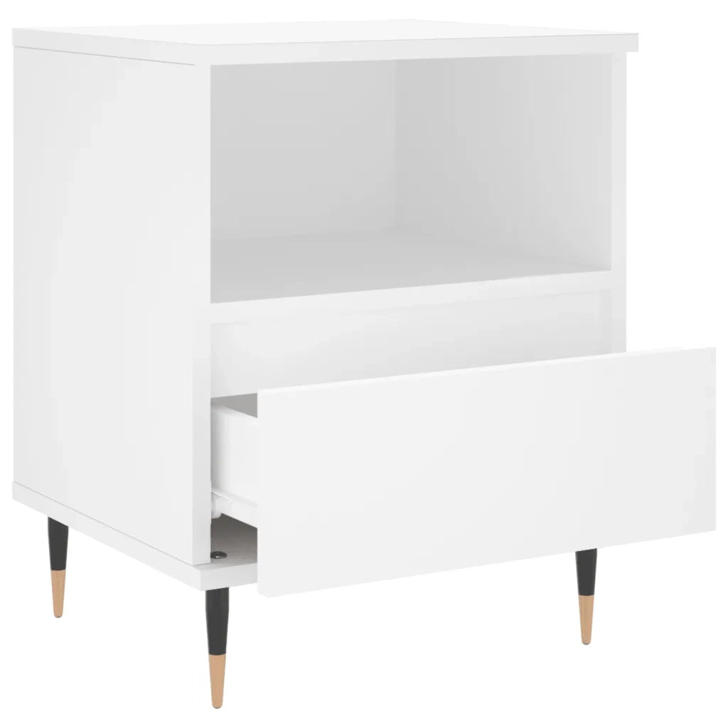 Comodino | Armadio da Notte | Mobiletto da notte Bianco 40x35x50 cm in Legno Multistrato