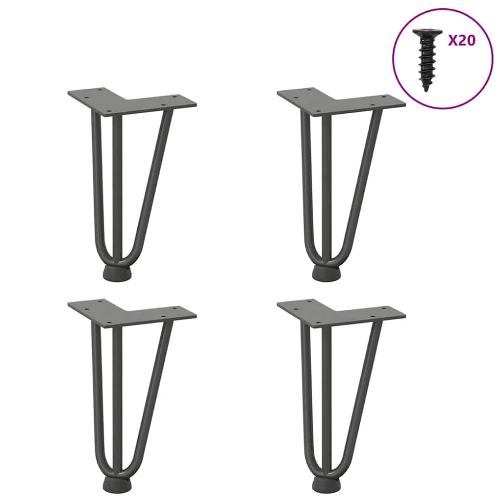 Set di 4 gambe a forcina per tavolino da 20 cm con gambe dal design moderno in acciaio massiccio color antracite 02_0056733