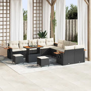 Set Divano da Giardino 17 pcs Nero e Crema polyrattan 3365185