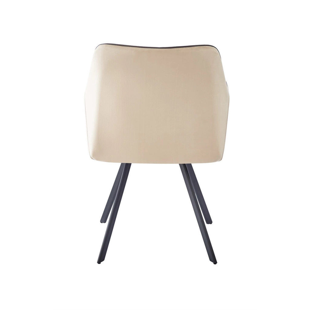 Sedia di design Amber in velluto beige e ferro