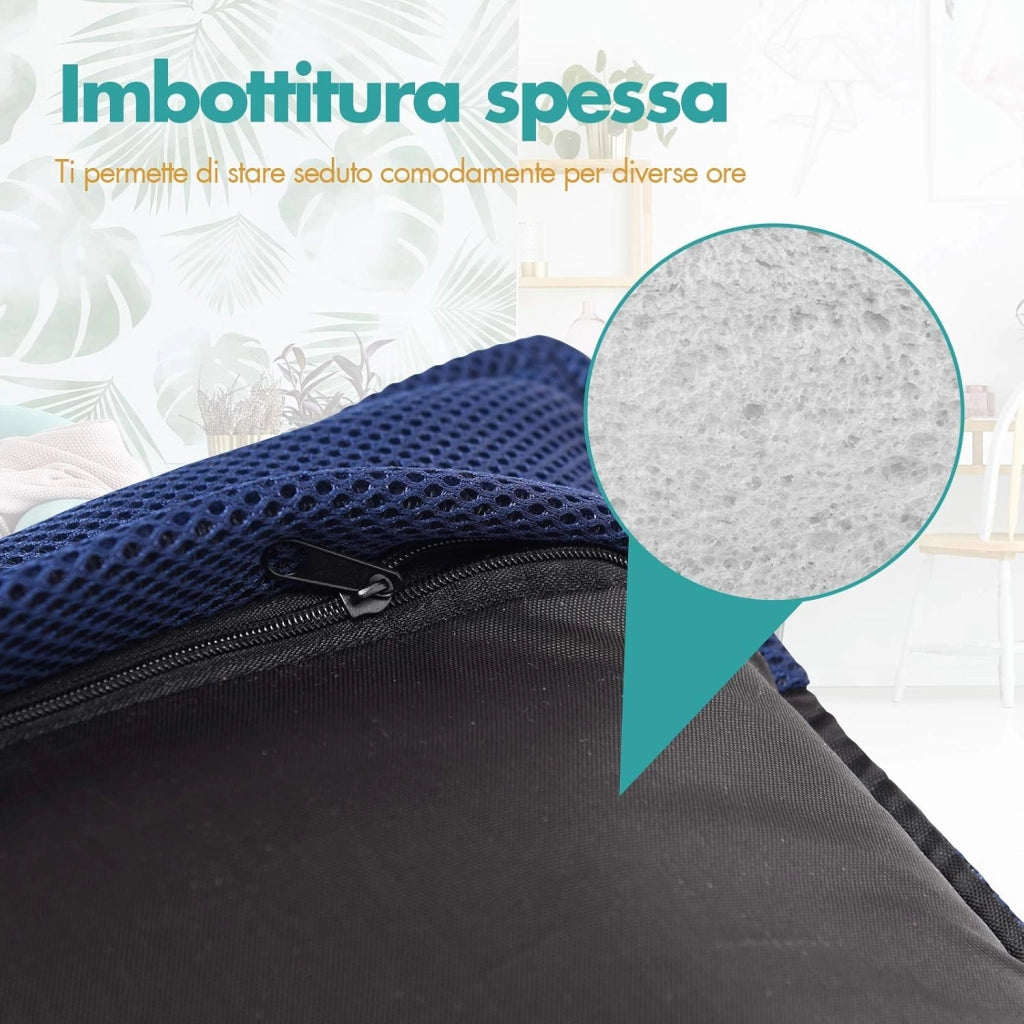 Sedia da Pavimento Poltrona da Terra, Sedia Reclinabile Imbottita, per Salotto Camera da Letto e Studio (Blu)