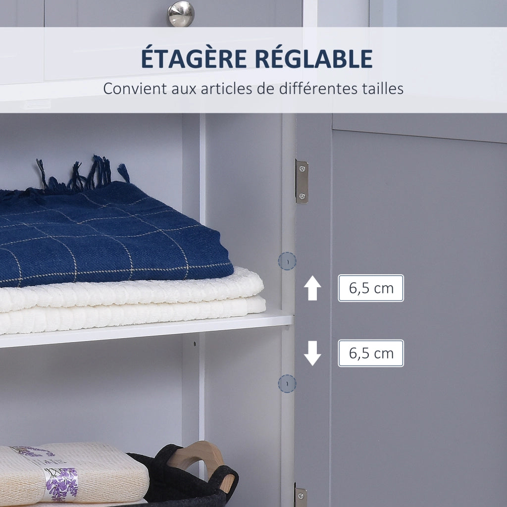Mobile Bagno con 2 Cassetti e Ante ¨C Zephmum ¨C Grigio 60x30x75 cm