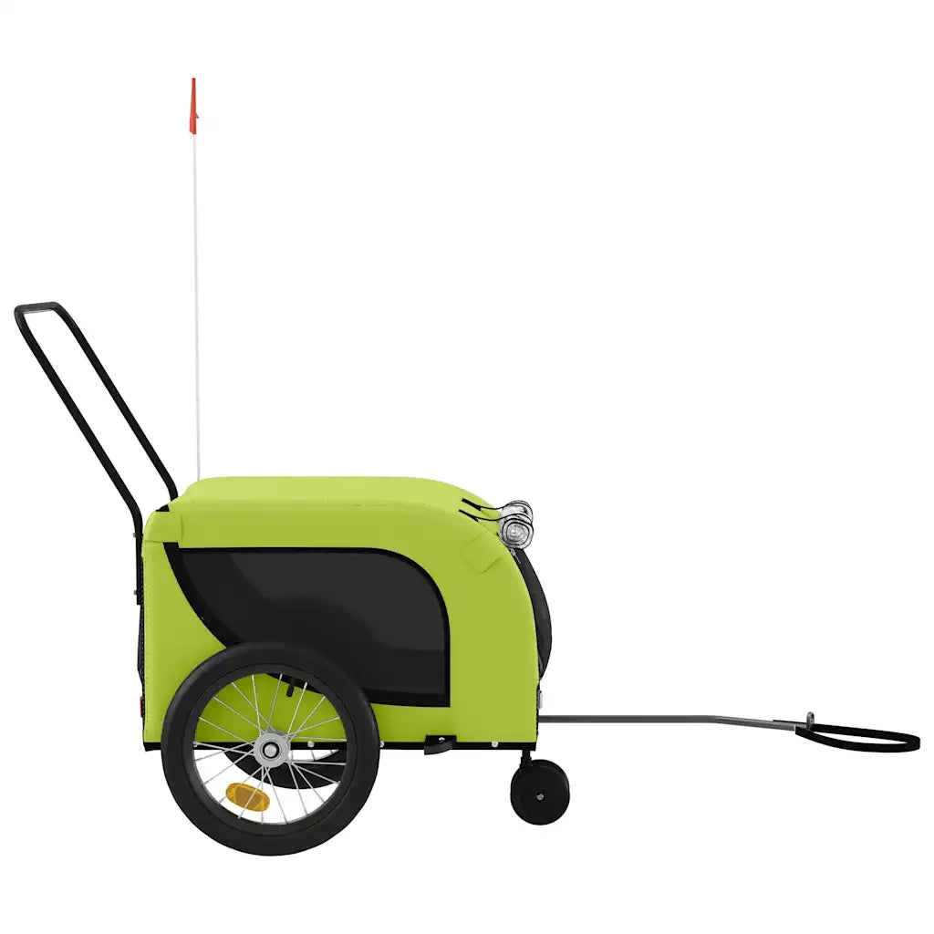 Rimorchio da Bici per Animali Verde e Nero Oxford e Ferro CFW1597695