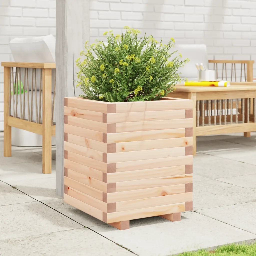 Fioriera | Cassetta per fiori | Vaso da Giardino 40x40x49,5 cm in Legno Massello di Pino