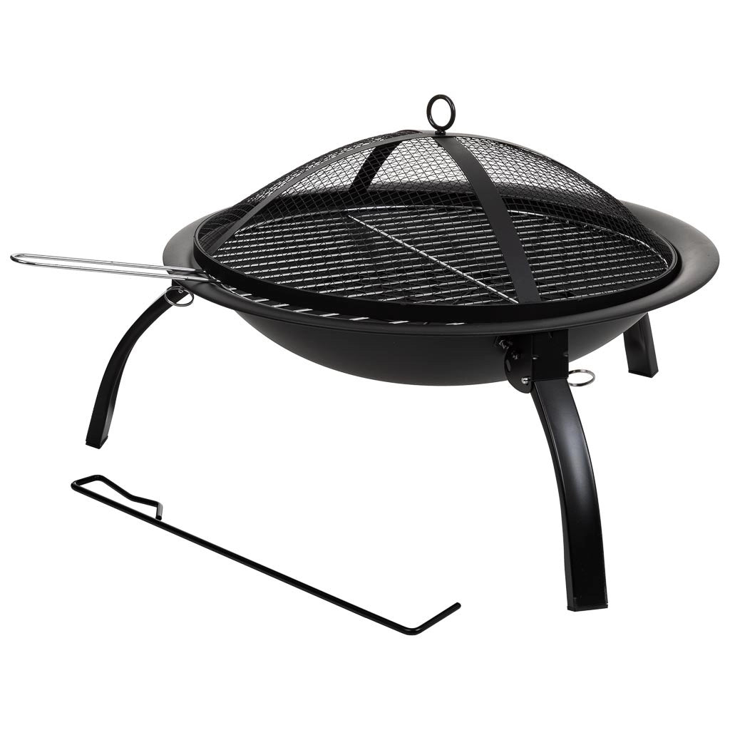 Barbecue da esterno in metallo con griglia nera D51x39h cm