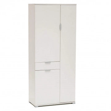 Armadio con 3 Ante e 1 Cassetto Bianco, cm 75x38x174