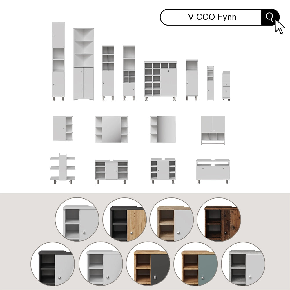 Mobiletto per lavabo Fynn Antracite 80 x 54 cm Vicco
