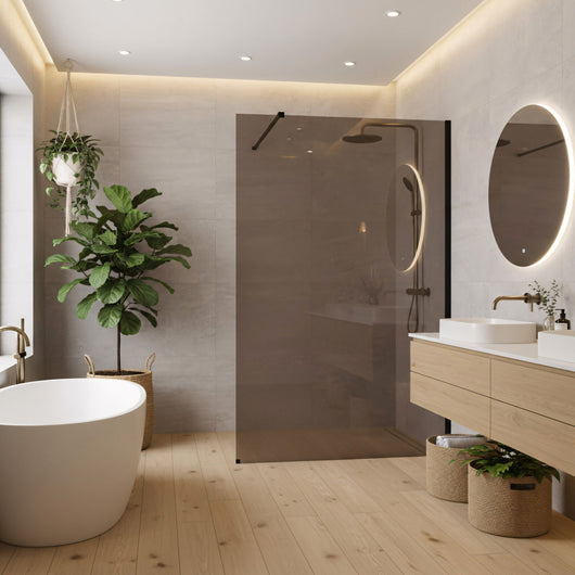 Parete Doccia Rea Flexi Brown / Black 120