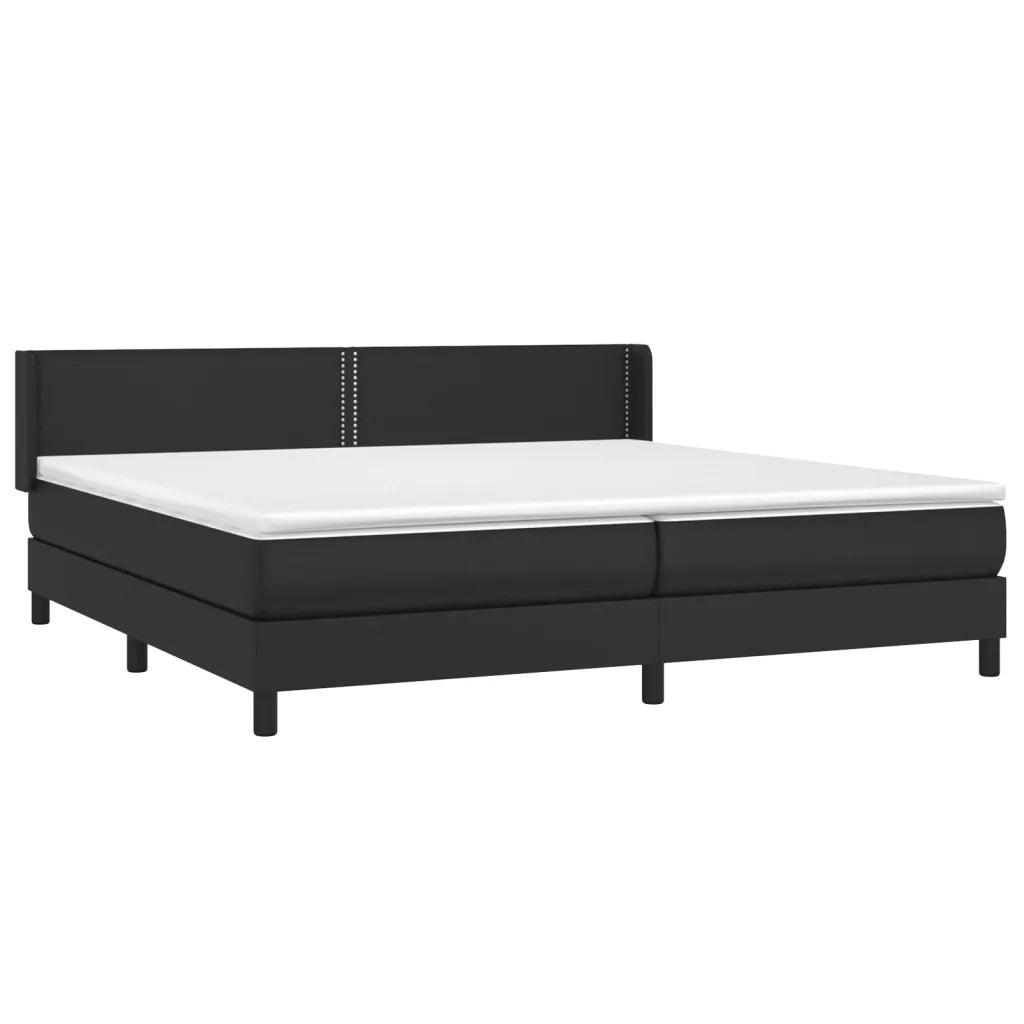 Giroletto a Molle con Materasso Nero 200x200 cm in Similpelle 3130739
