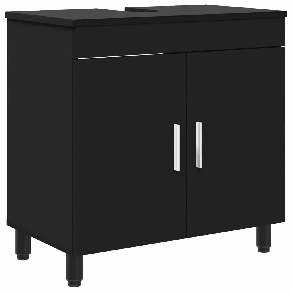 Mobiletto da bagno Nero 60 x 35 x 60 cm Legno ingegnerizzato 889396