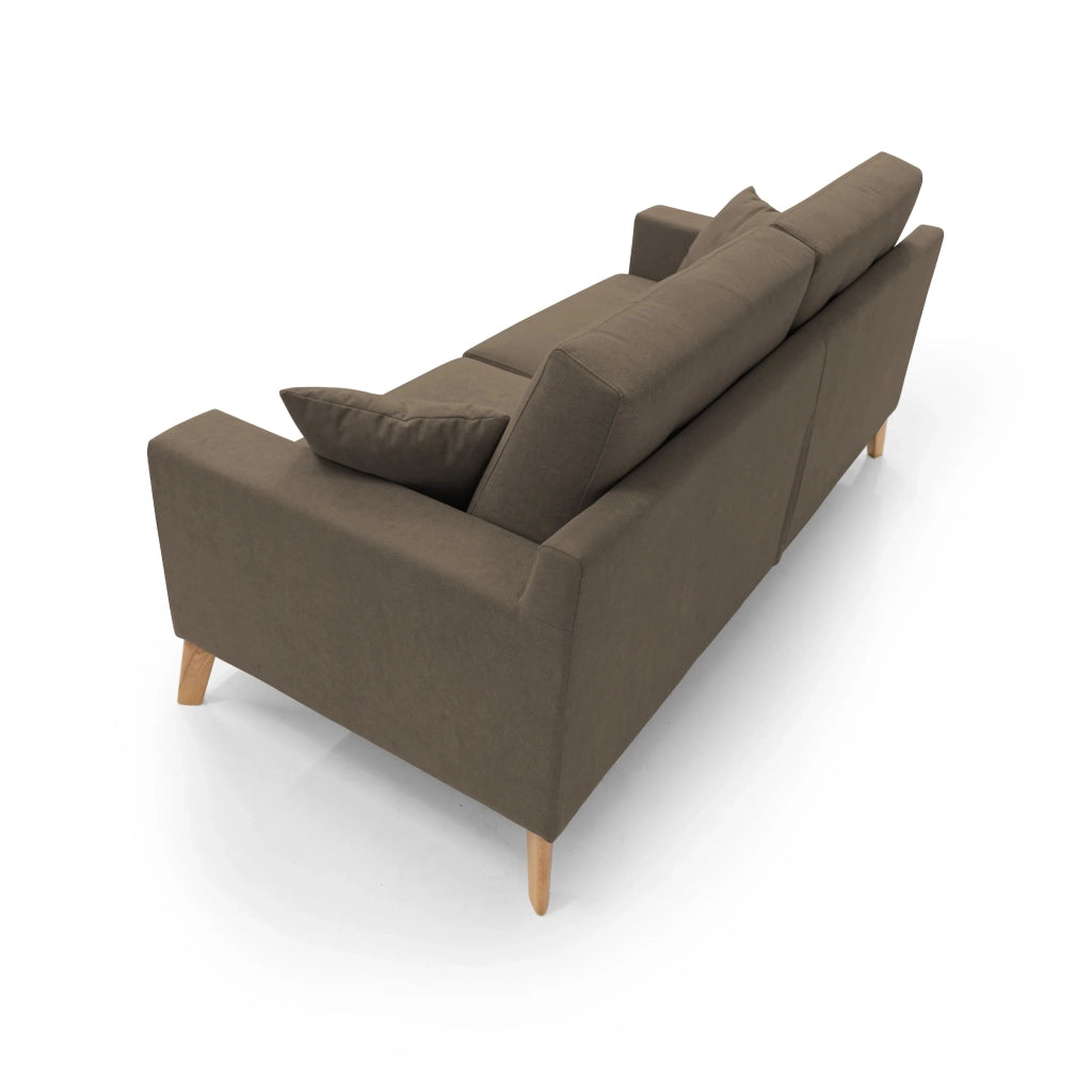 Danish Divano moderno in tessuto morbido impermeabile T02 146 cm marrone