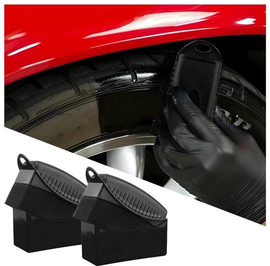 Kit di pulizia auto 2 pezzi - Panno applicatore cera - Striscia lucidante - Set di spazzole per pulizia - Disegno antiscivolo - Materiale duraturo - Panno di pulizia auto