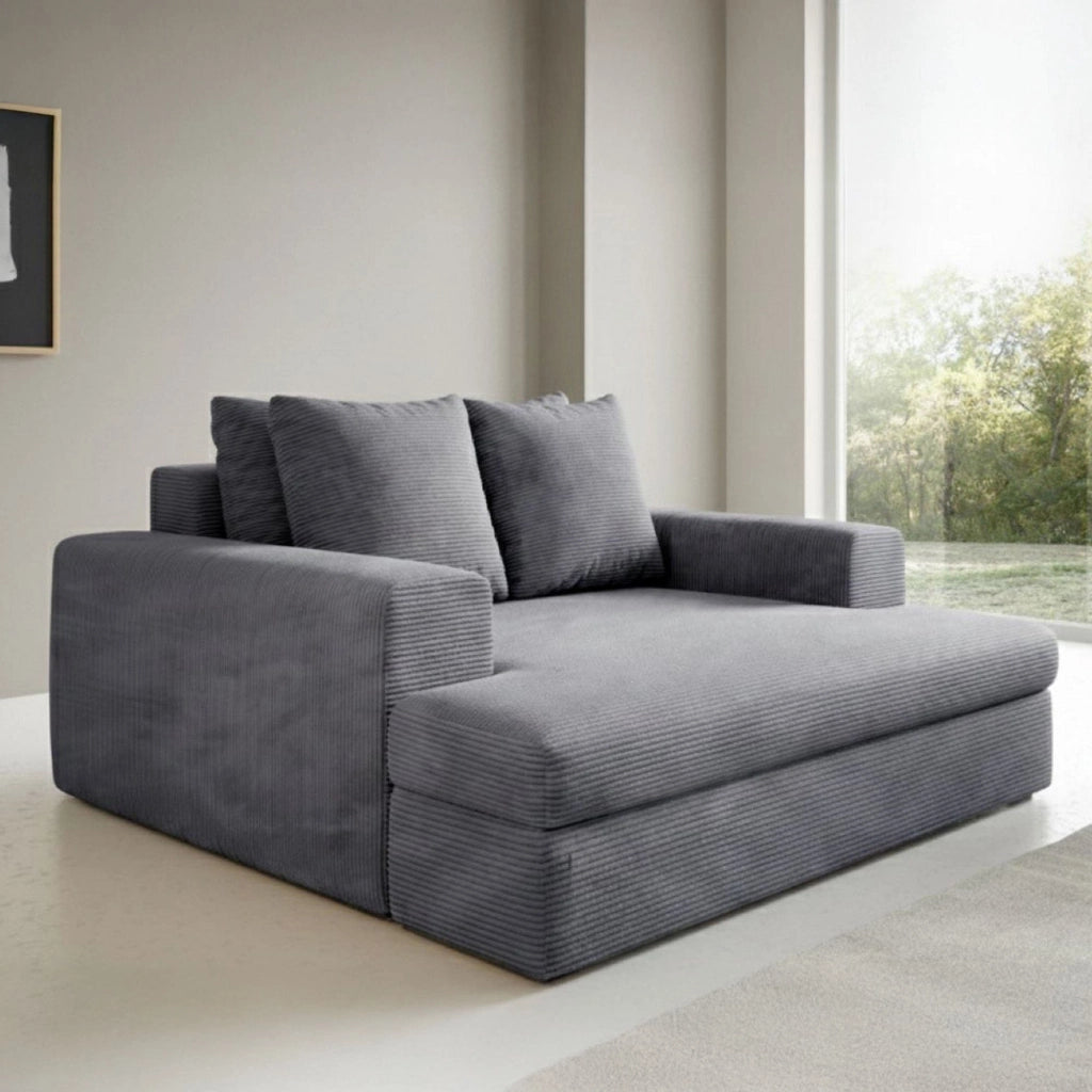 Comazzo, Divano Fisso 2 Posti Cuscini Sfoderabili, 162x167x86h cm Grigio Chiaro