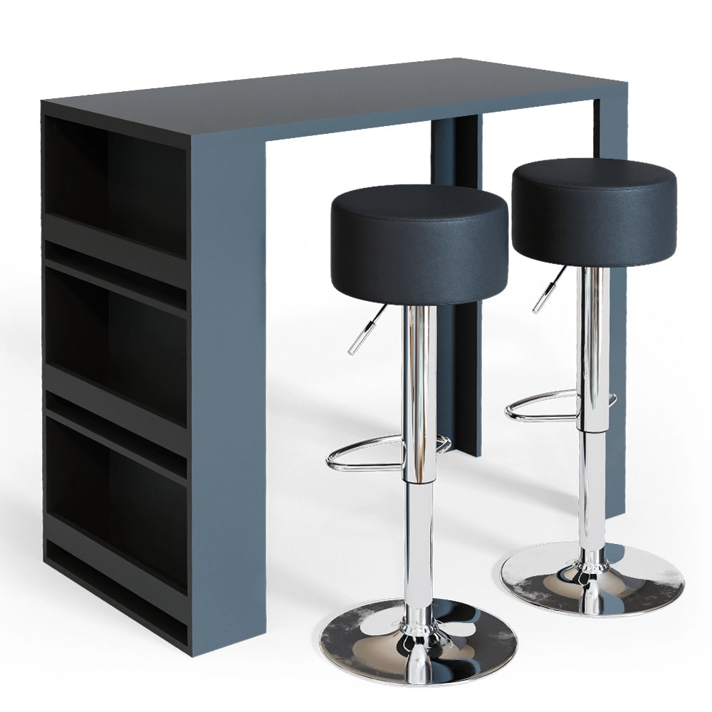 Vicco Tavolo bar con sgabelli Antracite 57 x 117 cm con 2 sgabelli da bar