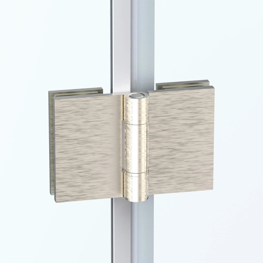 Box doccia nicchia 220 cm porta DUE BATTENTI SOFFIETTO H200 cm cristallo 6mm profilo SATINATO DINO
