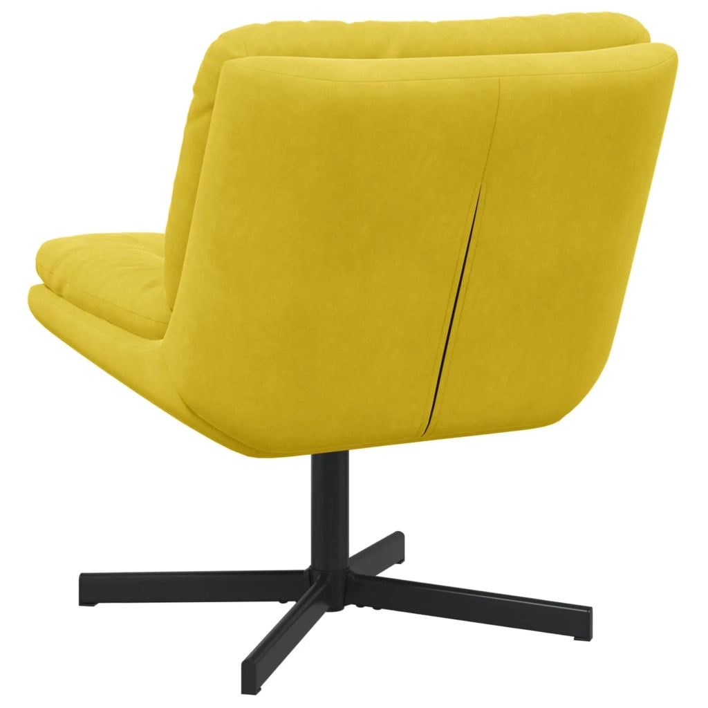 Poltrona Relax con Base Girevole Giallo 63 x 75 x 76 cm Velluto 42007366