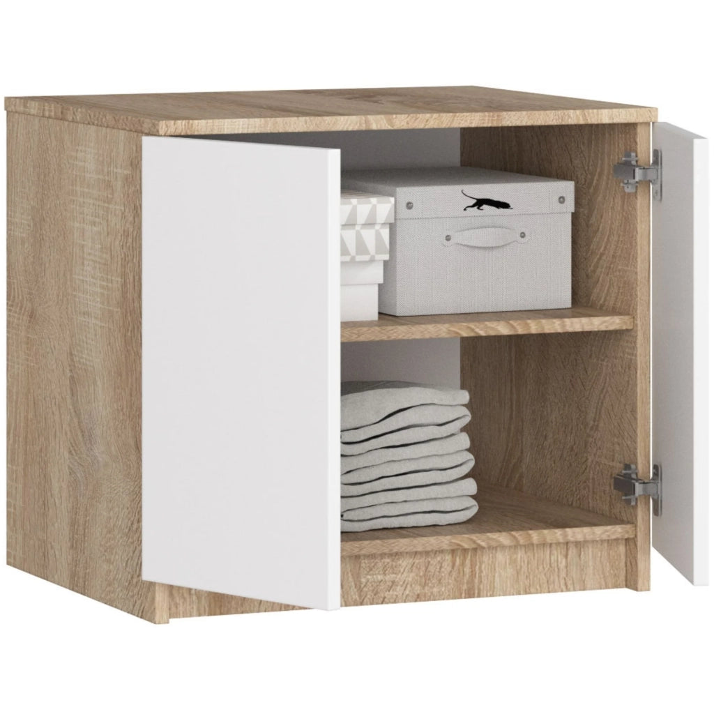Sopralzo per armadio AKORD S60 Sonoma Quercia 60 cm 2 ante inserto frontale Bianco 60x51x55 cm
