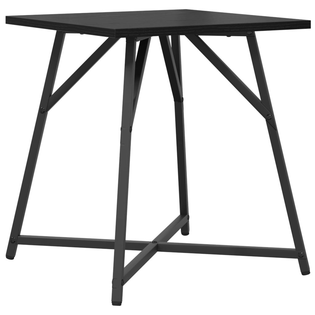 Tavolino  2 pezzi Nero Rovere in Legno Ingegnerizzato e Metallo