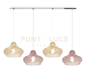 SOSPENSIONE CROMO 4 LUCI RETTANGOLARE VETRI (2 X PICCOLO AM + 2 X PICCOLO RU) 1191CR-S4 RP-AR