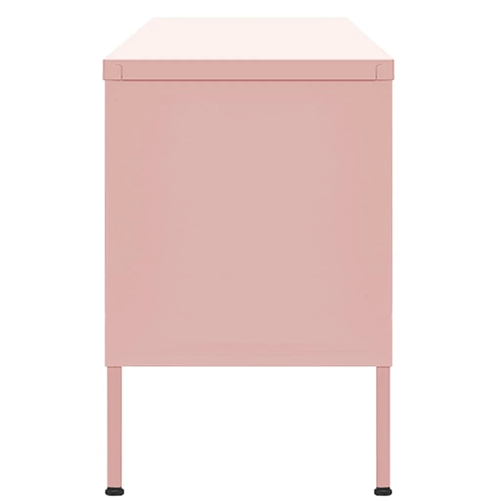 Mobile TV multimediale mensola TV credenza TV sala da pranzo soggiorno camera da letto rosa 105 x 35 x 50 cm acciaio rosa 02_0028288