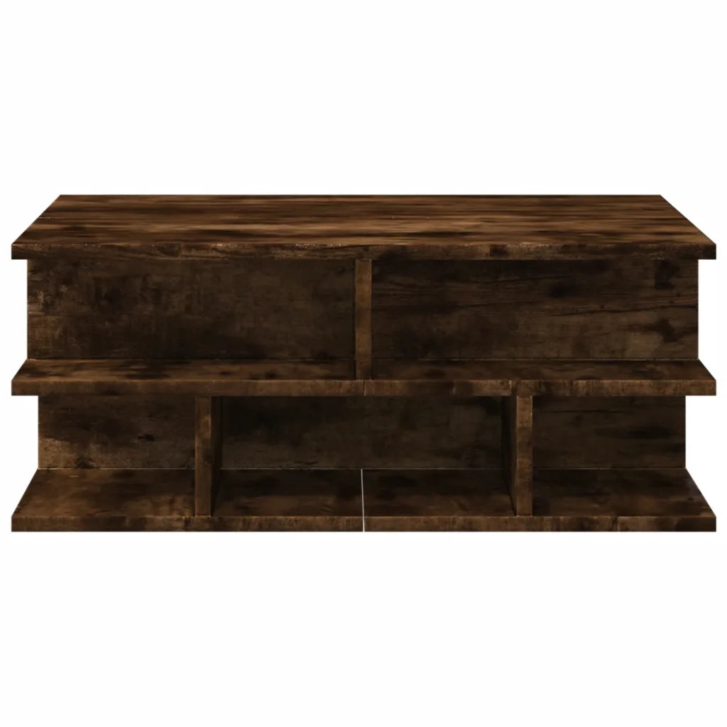 Tavolino da Salotto-Tavolino da soggiorno-Tavolo Rovere Fumo 70x70x29 cm Legno Multistrato