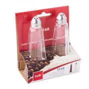 Set 2 Pezzi Menage Sale e Pepe in Vetro con Tappo in Acciaio