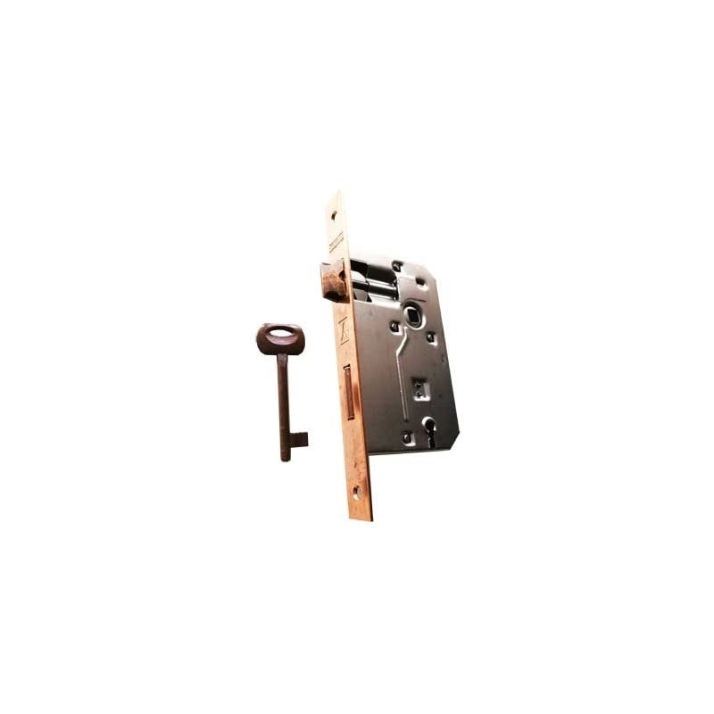 SERRATURA PER PORTE IN LEGNO 'PATENT GRANDE' FRONTALE BORDO QUADRO BONAITI E50 Bronzata - BONAITI