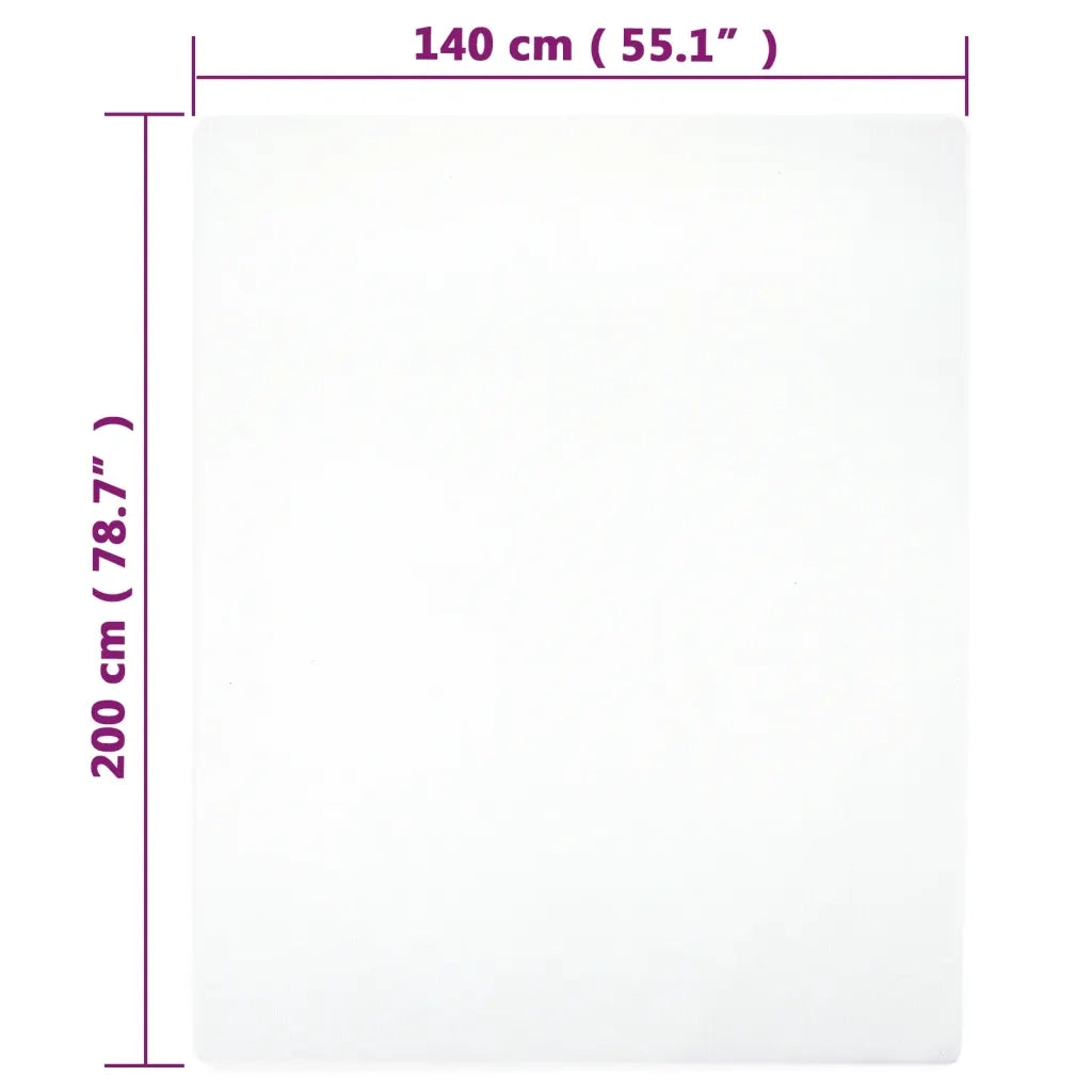 Lenzuolo con Angoli Jersey Bianco 140x200 cm Cotone cod mxl 68788