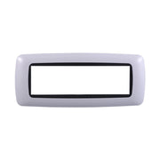 Placca Plastica Bombata Serie Space 7P Colore Bianco Compatibile Con Bticino Living International