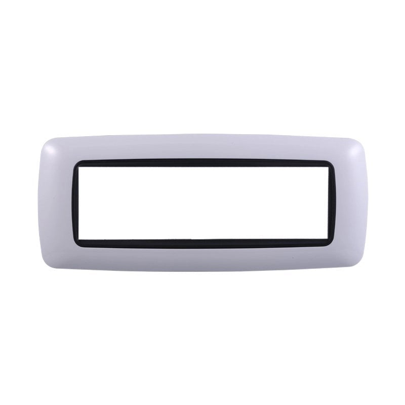 Placca Plastica Bombata Serie Space 7P Colore Bianco Compatibile Con Bticino Living International