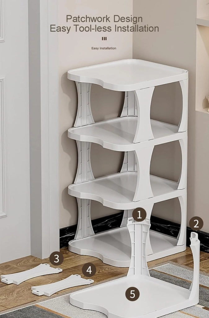 scarpiera Scarpiera impilabile, scarpiera Stretta Scaffali Verticali in plastica per Scarpe, Organizer impilabile per Scarpe per Porta d'ingresso del corridoio, giunzioni a piacimento