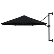 Ombrellone da parete con palo in metallo 300 cm nero 02_0008683