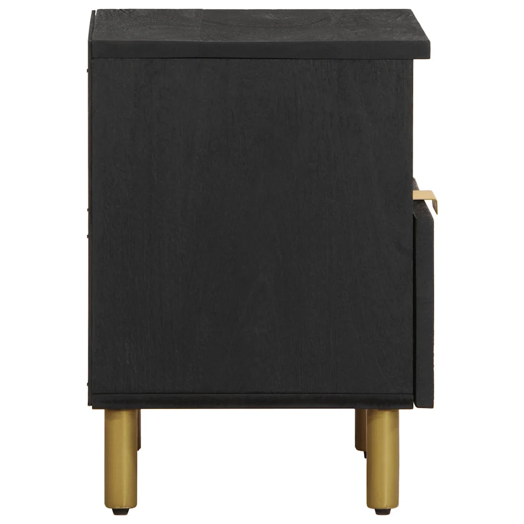 Comodino | Armadio da Notte | Mobiletto da notte Nero 40x33x46 cm in Legno Multistrato